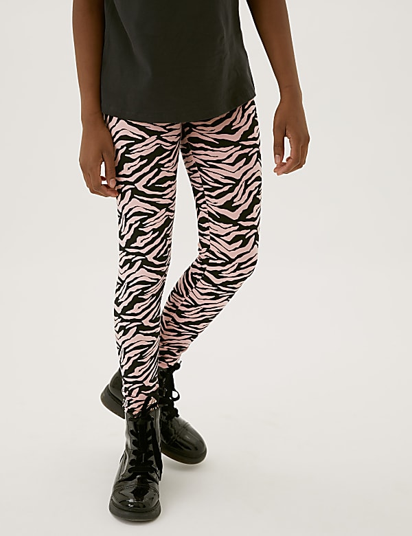 Cotton Rich Zebra Print Leggings (6-16 Yrs)