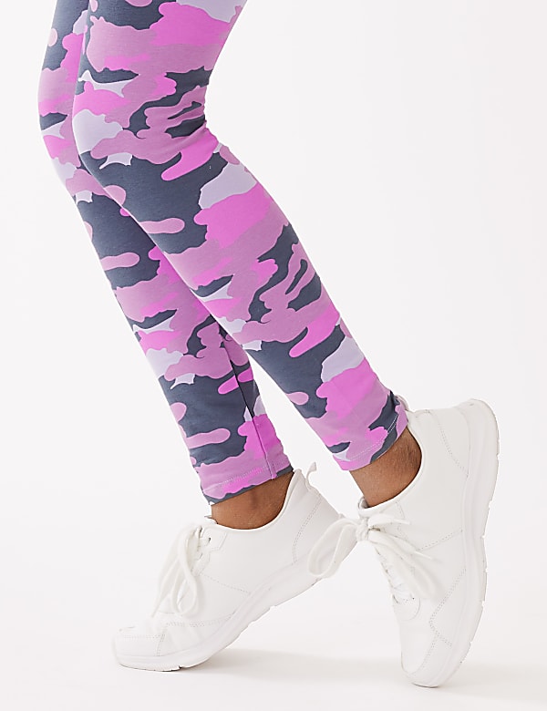 Cotton Rich Camouflage Print Leggings