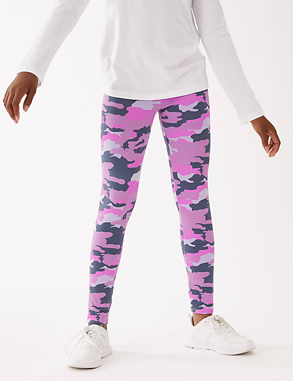 Cotton Rich Camouflage Print Leggings