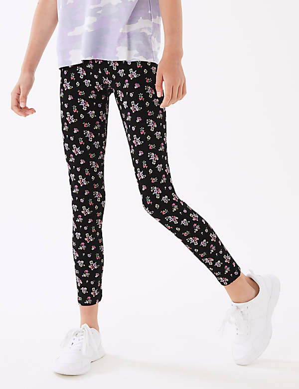 Cotton Rich Floral Print Leggings