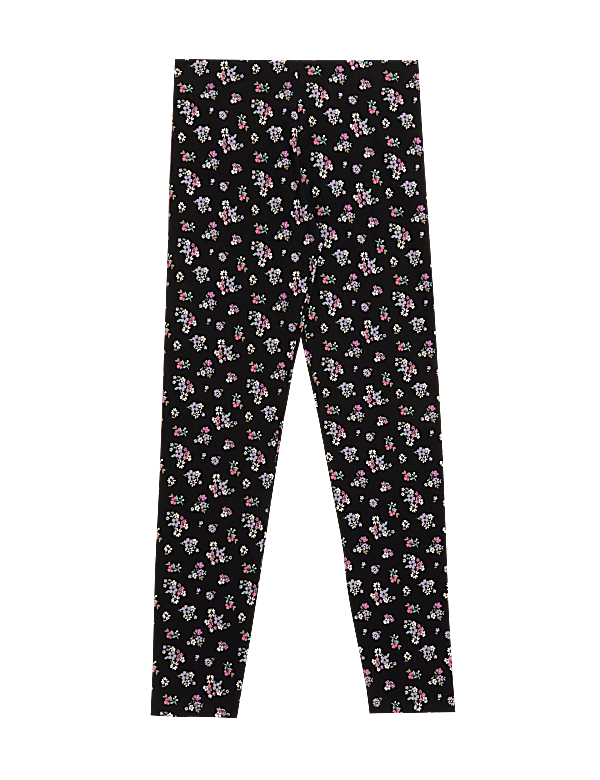 Cotton Rich Floral Print Leggings