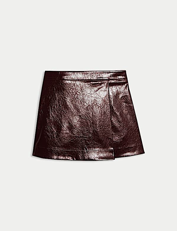 Faux Leather Mini A Line Skirt (6-16 Yrs) - GR