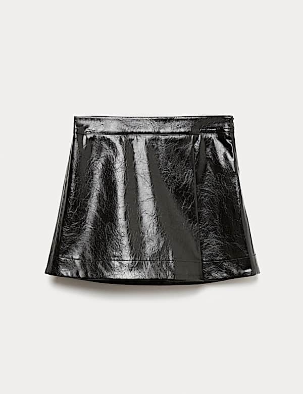 Mini Faux Leather A Line Skirt (6-16 Yrs) - IS