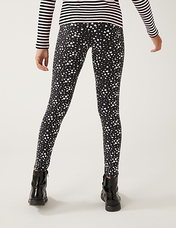 Cotton Rich Heart Print Leggings