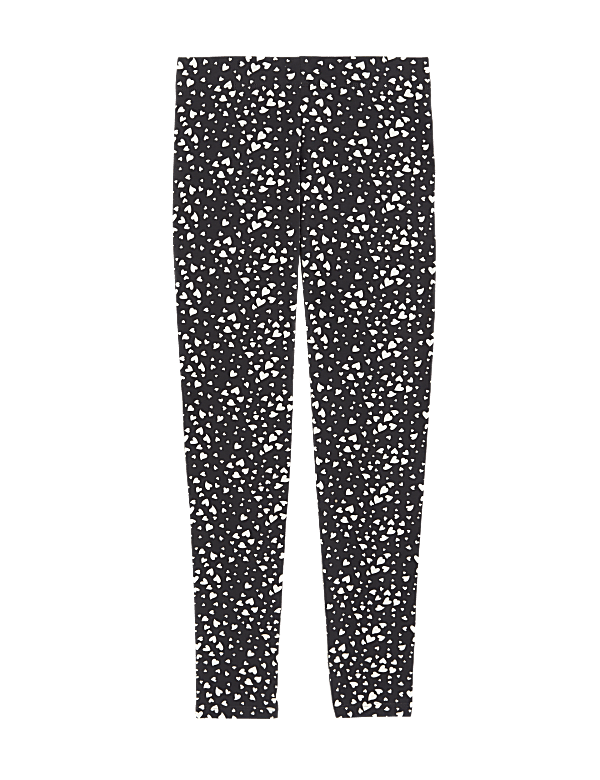 Cotton Rich Heart Print Leggings