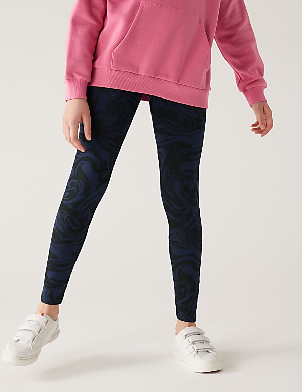 Cotton Rich Marble Print Leggings