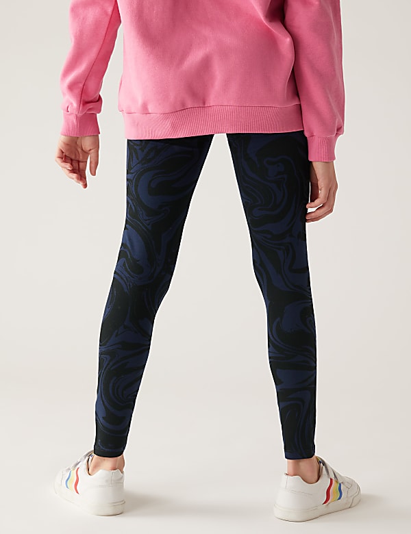 Cotton Rich Marble Print Leggings