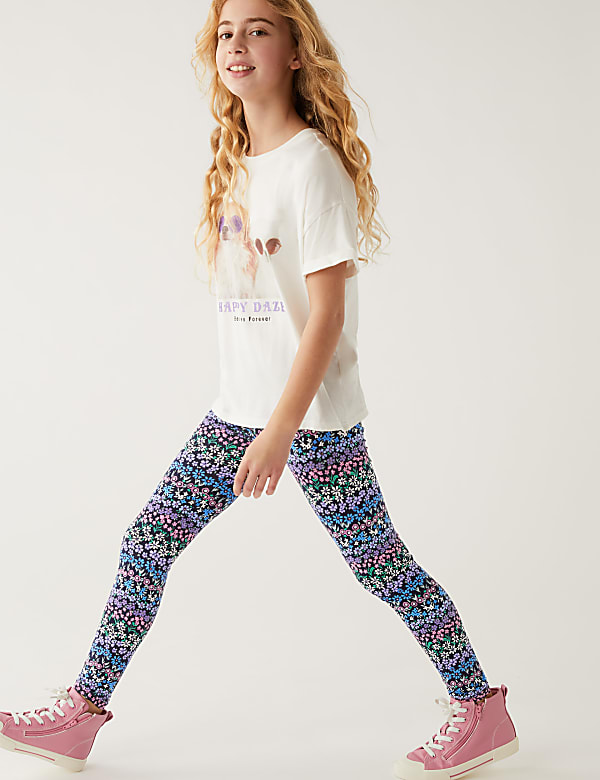 Skinny Cotton Rich Ditsy Floral Leggings