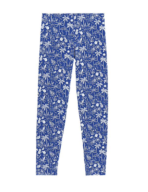 Cotton Rich Tropical Print Leggings