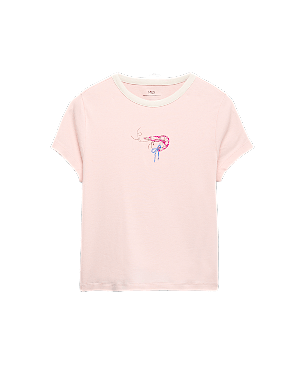 Cotton Rich Beaded Graphic T-Shirt (6-16 Yrs)