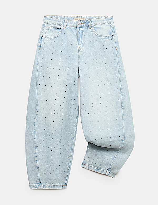 Denim Diamante Baggy Barrel Jeans (6-16 Yrs) - VN