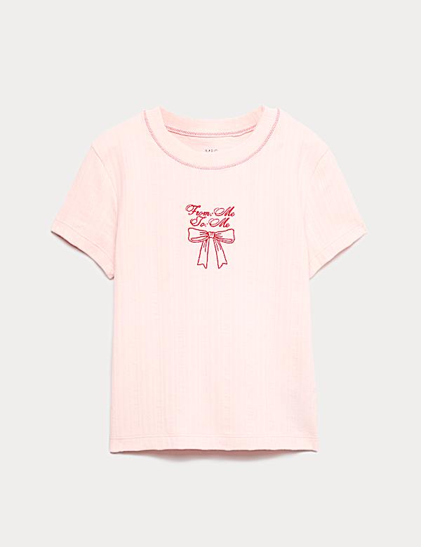 Dětské tričko s mašličkou, z čisté bavlny (6–16 let) - CZ