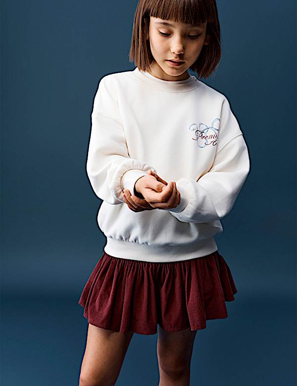 Cotton Rich Diamante Graphic Sweatshirt (6-16 Yrs)