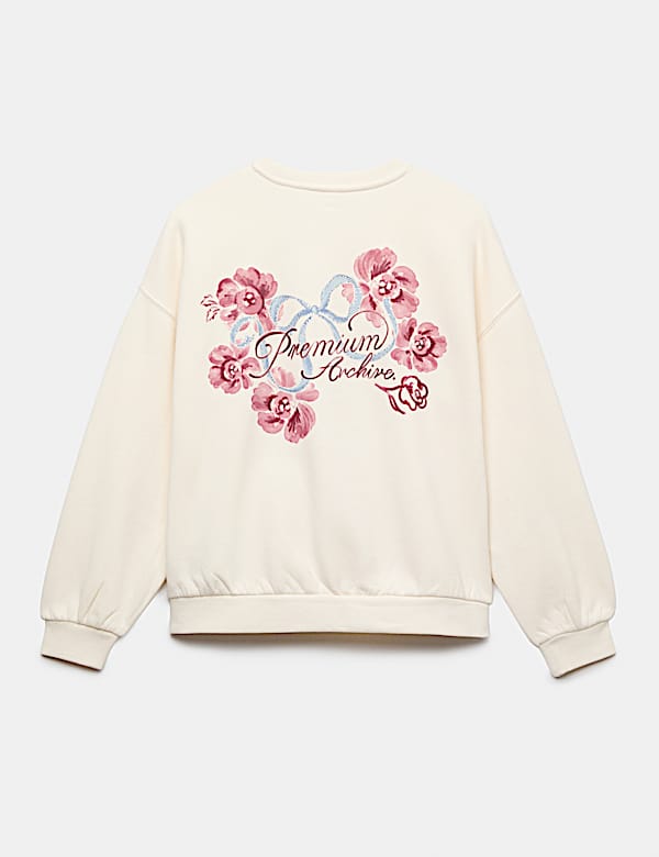Cotton Rich Diamante Graphic Sweatshirt (6-16 Yrs)