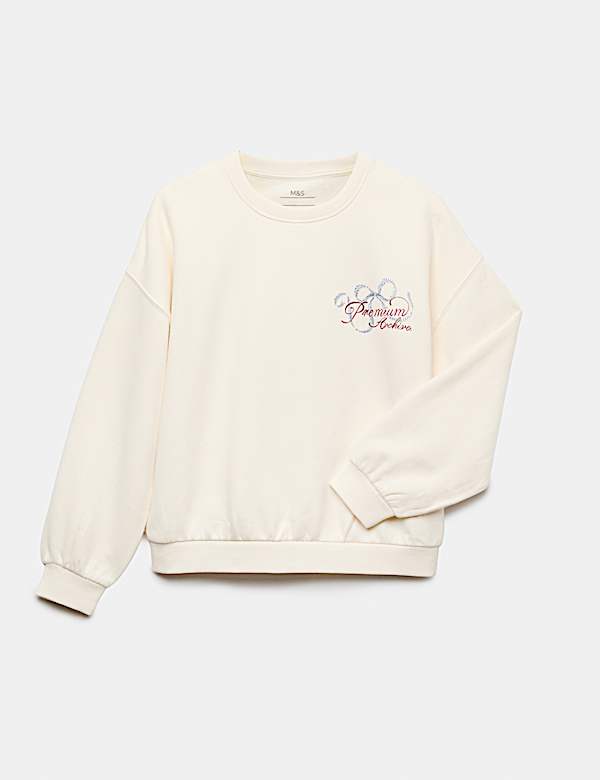 Cotton Rich Diamante Graphic Sweatshirt (6-16 Yrs)