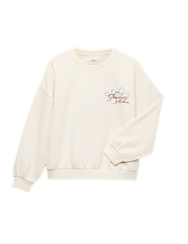Cotton Rich Diamante Graphic Sweatshirt (6-16 Yrs)