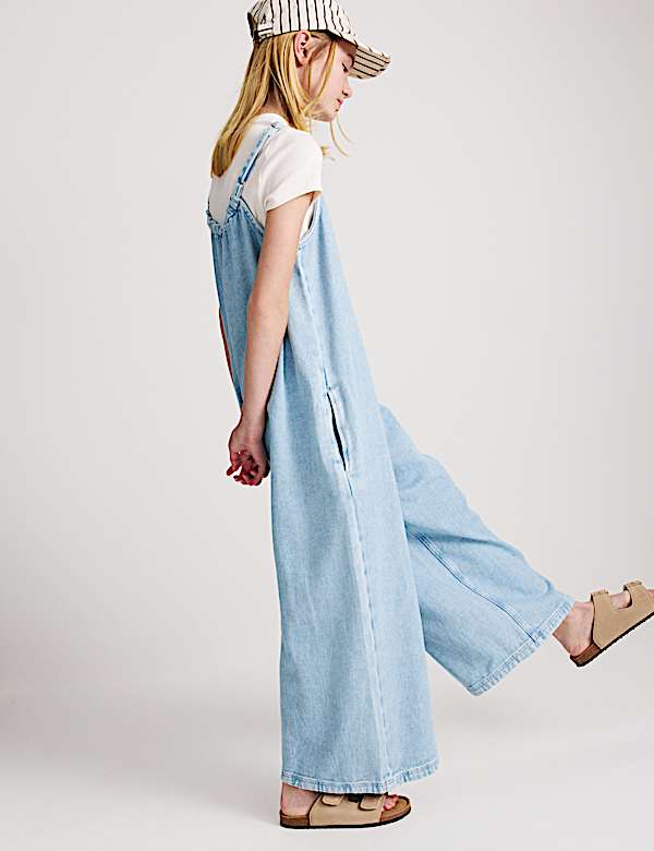 Denim Twill Wide Leg Jumpsuit (6-16 Yrs)