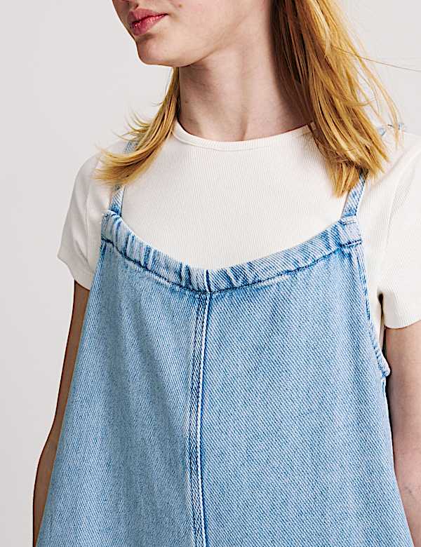 Denim Twill Wide Leg Jumpsuit (6-16 Yrs)