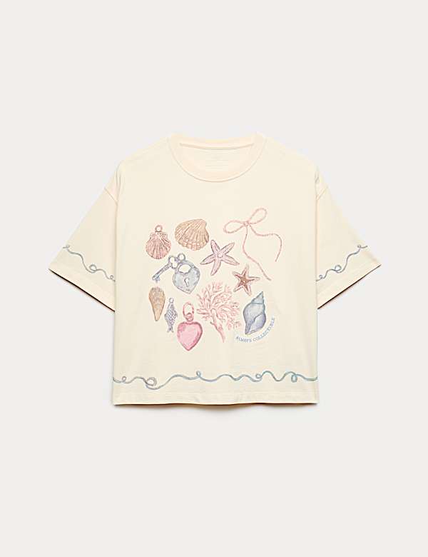 Pure Cotton Shell Graphic T-Shirt (6-16 Yrs)