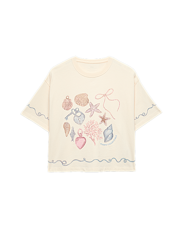 Pure Cotton Shell Graphic T-Shirt (6-16 Yrs)