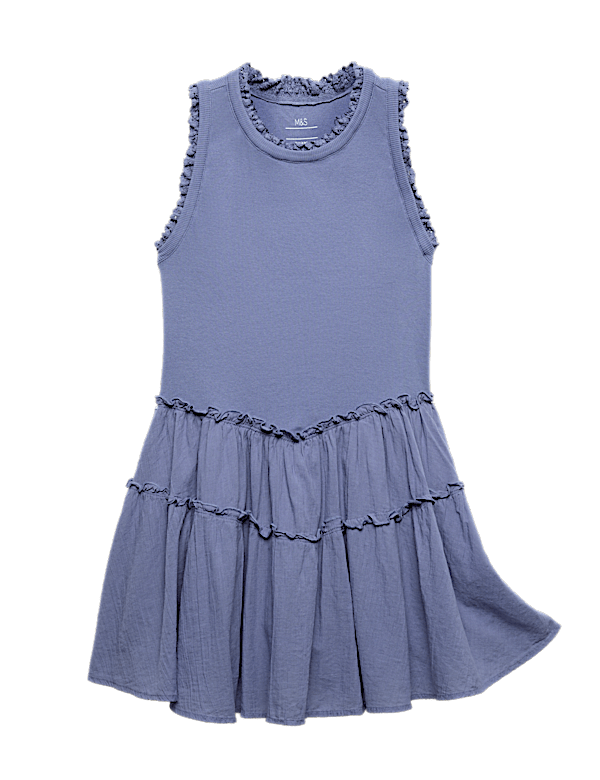 Cotton Rich Drop Waist Dress (6-16 Yrs)