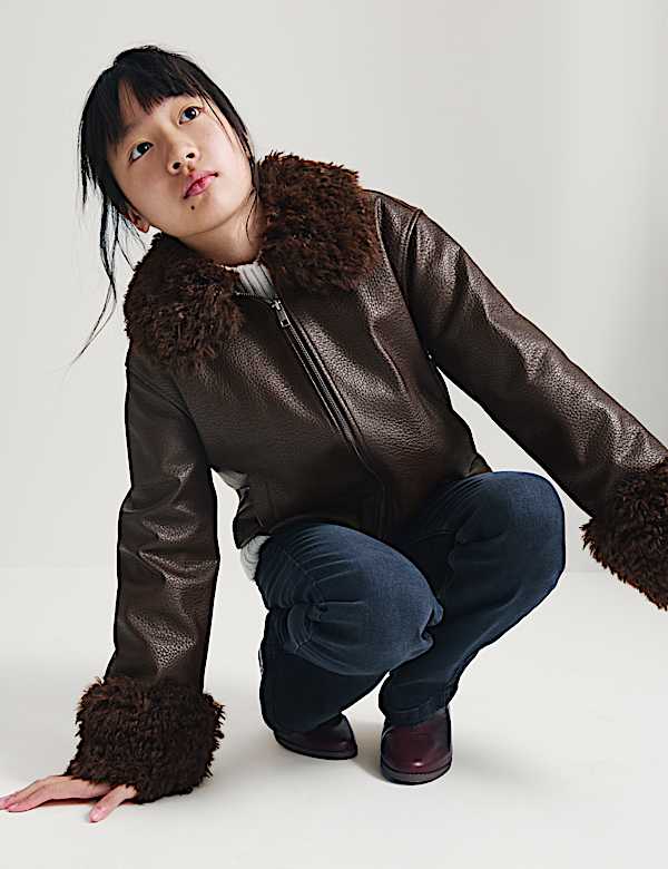 Padded Faux Fur Trim Jacket - NZ