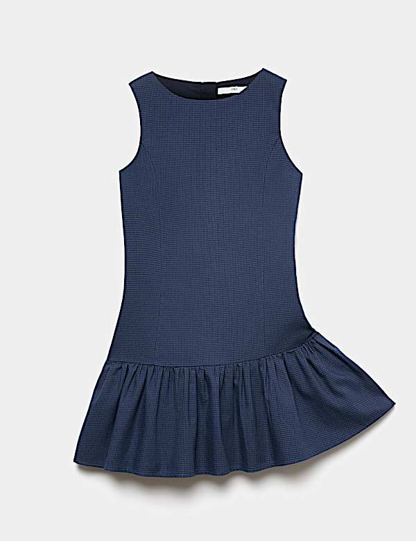 Cotton Blend Drop Waist Gingham Dress (6-16 Yrs)