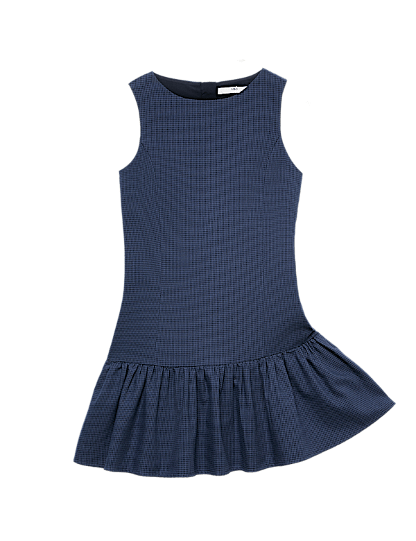 Cotton Blend Drop Waist Gingham Dress (6-16 Yrs)