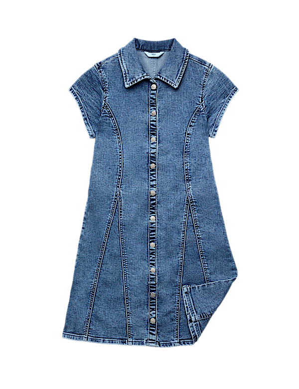 Denim Button Through Dress (6-16 Yrs)