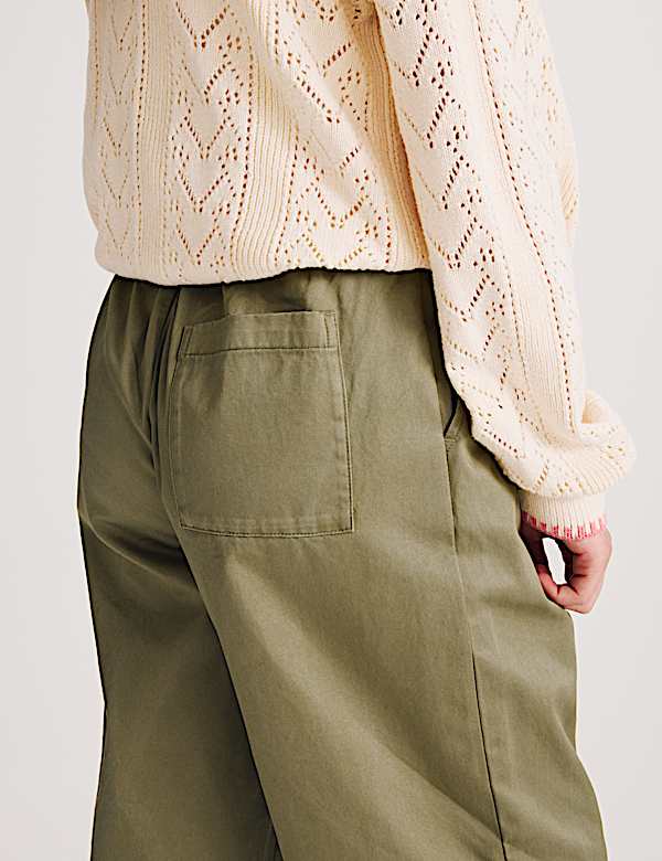 Pure Cotton Elasticated Waist Straight Leg Trousers (6-16 Yrs) - FI