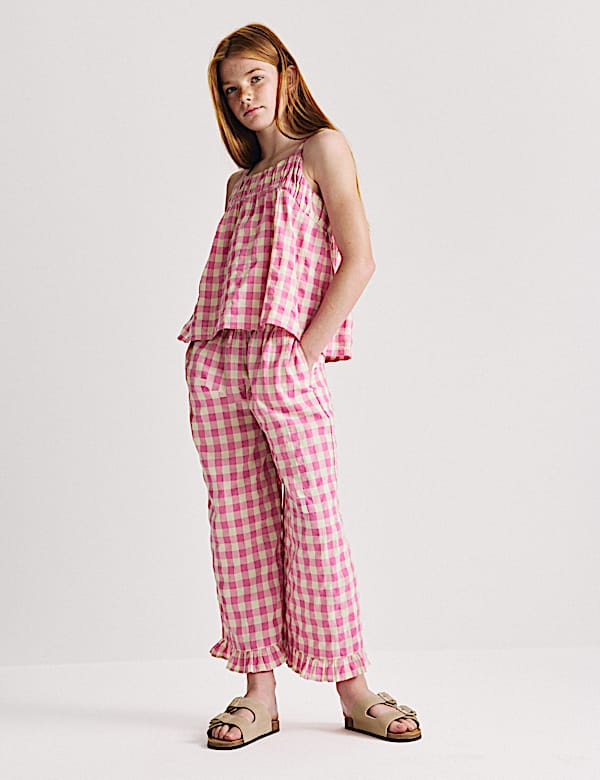 Cotton Rich Gingham Vest & Trouser Outfit (6-16 Yrs)