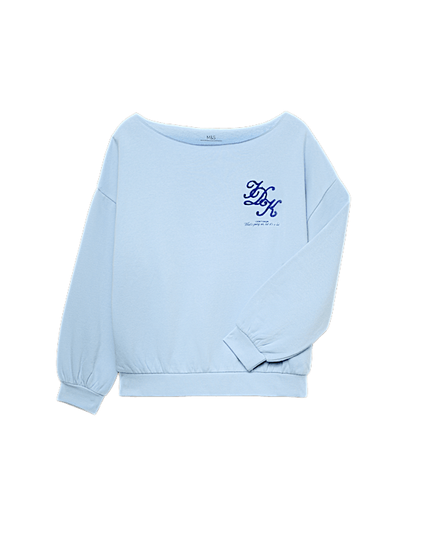 Cotton Rich Slouchy IDK Slogan Sweatshirt (6-16 Yrs)