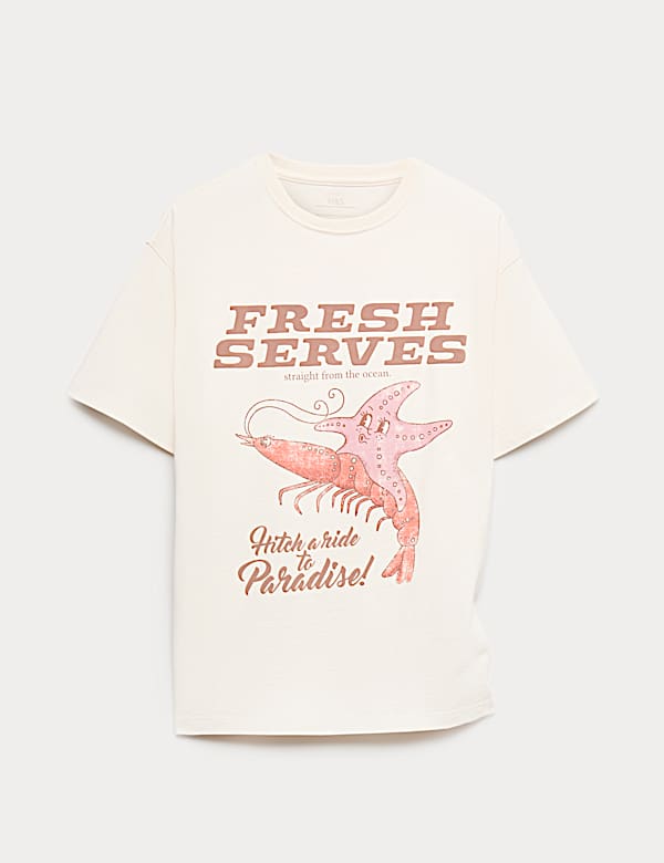 Pure Cotton Starfish Graphic T-Shirt (6-16 Yrs)