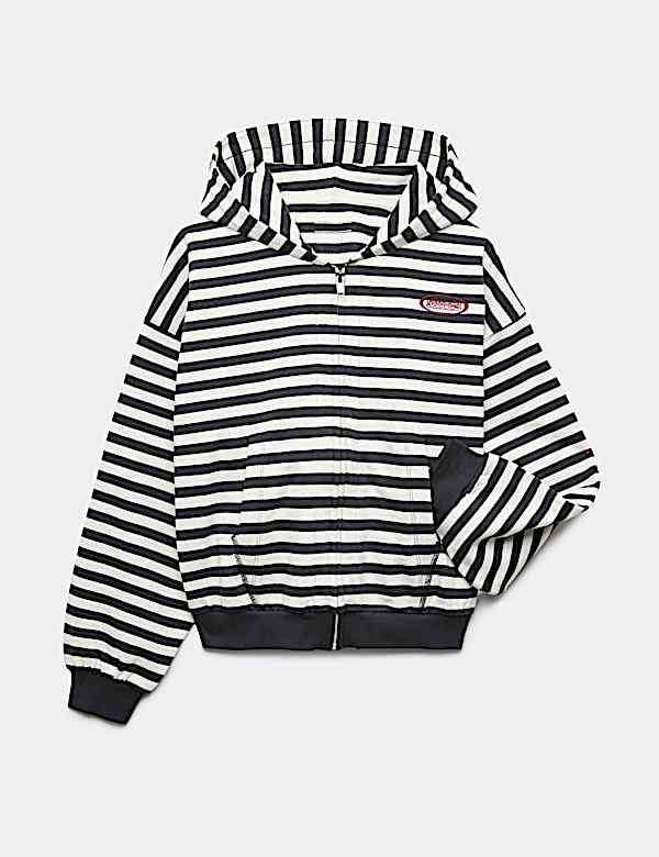 Sweat en coton &agrave; capuche et fermeture zipp&eacute;e coupe extra-large (du 6 au 16 ans) - LU