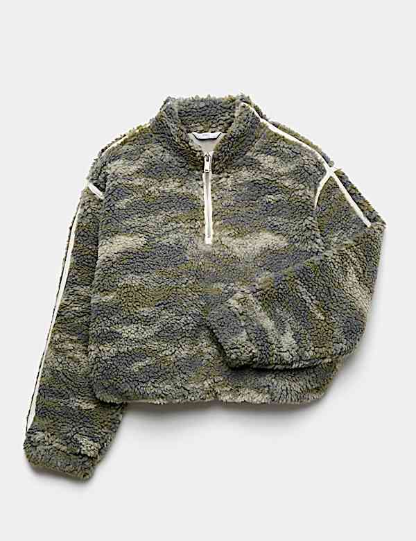 Quarter Zip Borg Fleece Sweatshirt (6-16 Yrs) - PL