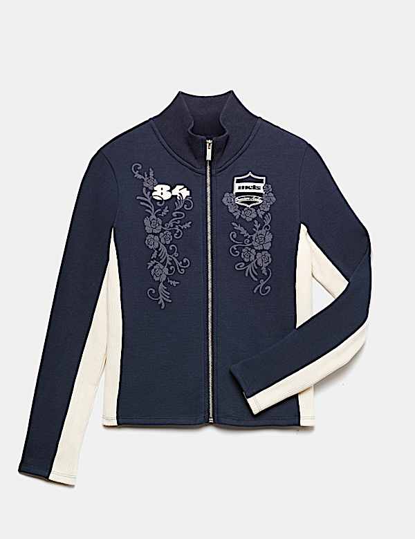 Funnel Neck Embroidered Zip Through Sweatshirt (6-16 Yrs)