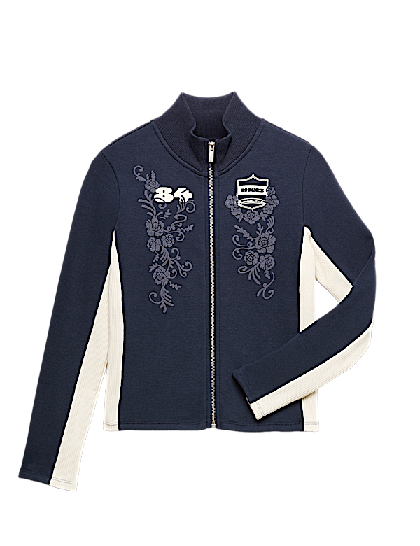 Funnel Neck Embroidered Zip Through Sweatshirt (6-16 Yrs)
