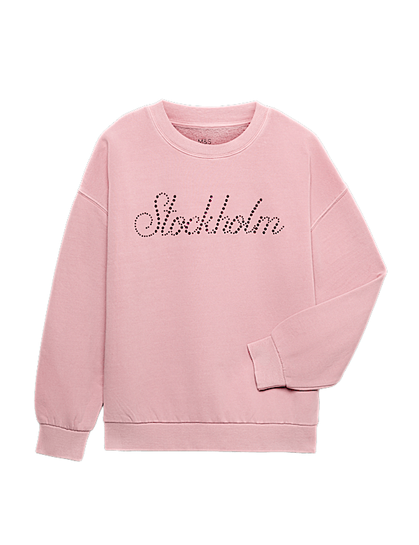 Cotton Rich Diamant&eacute; Slogan Sweatshirt (6-16 Yrs)