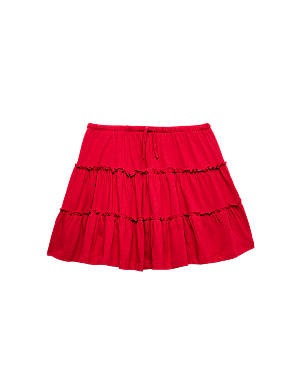 Pure Cotton Floral Tiered Skirt (6-16 Yrs)
