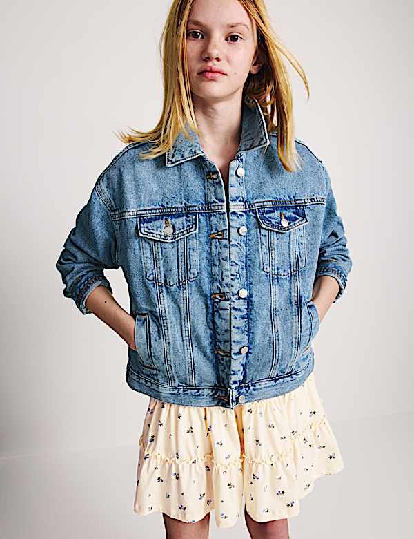 Pure Cotton Tiered Skirt (6-16 Yrs)