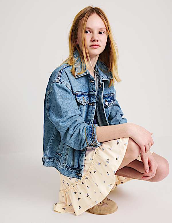 Pure Cotton Tiered Skirt (6-16 Yrs)