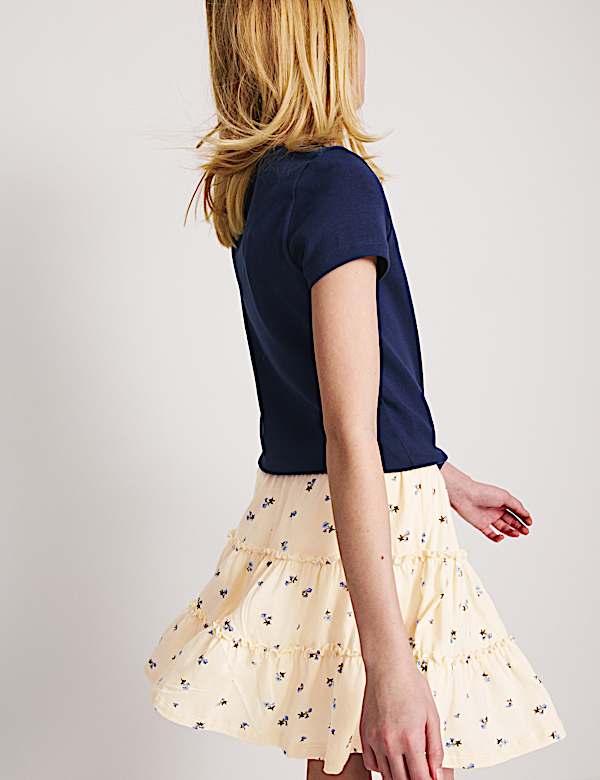 Pure Cotton Tiered Skirt (6-16 Yrs)