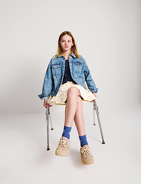 Pure Cotton Tiered Skirt (6-16 Yrs)