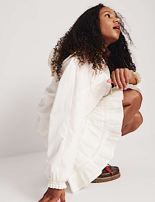 Pure Cotton Lace Up Elasticated Waist Skirt (6-16 Yrs) - JE