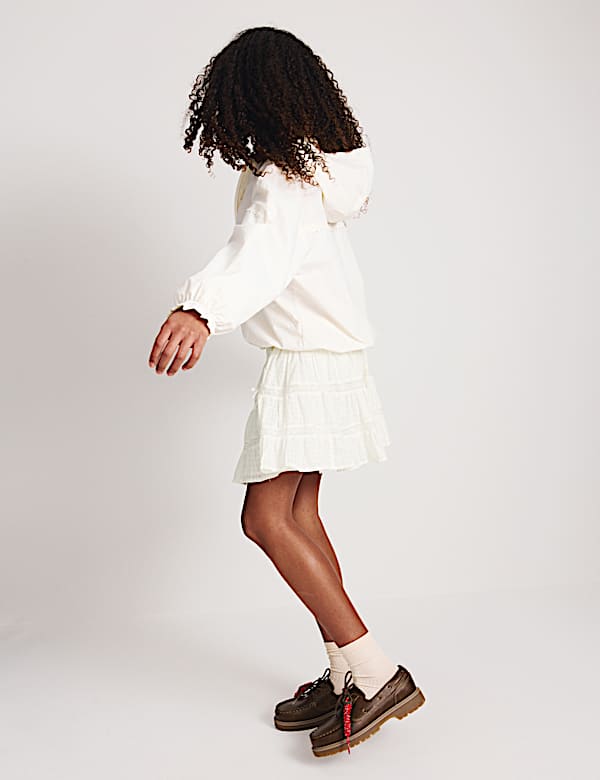 Pure Cotton Lace Up Elasticated Waist Skirt (6-16 Yrs) - JE
