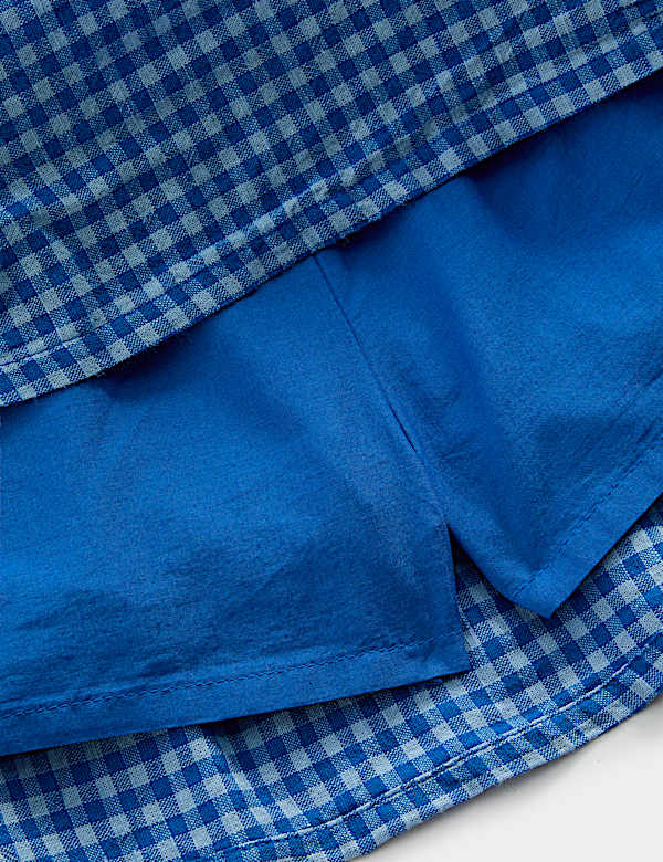 Cotton Rich Check Shirred Ra-ra Skort (6-16 Yrs)