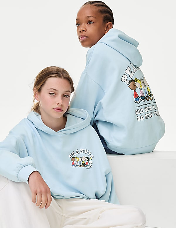 Hoodie mit hohem Baumwollanteil und Snoopy™-Motiv (6–16 J.) - DE