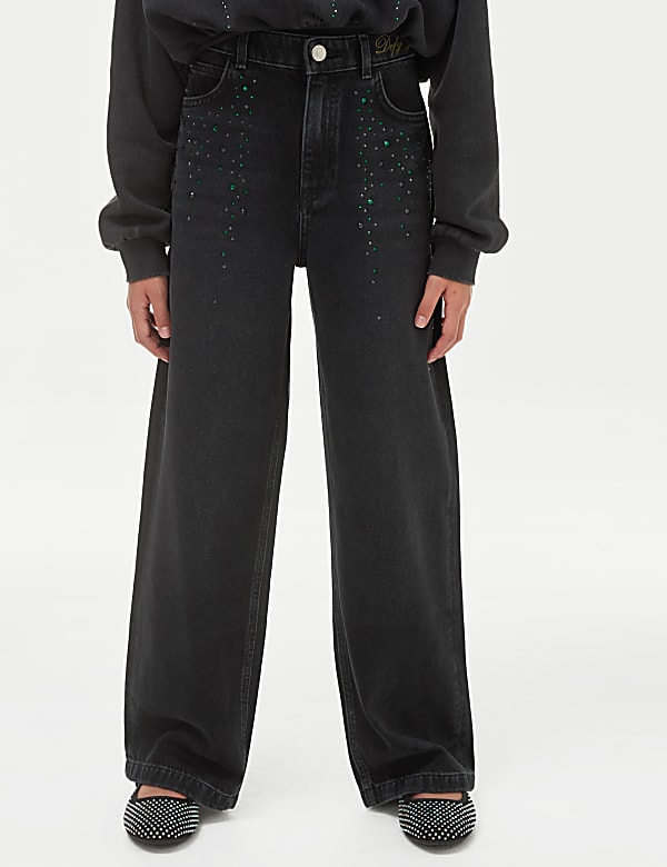 Wicked™ Diamante Wide Leg Jeans (6-16 Yrs)
