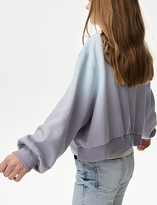 Cotton Rich SmileyWorld&reg; Print Cropped Sweatshirt (2-16 Yrs) - FI