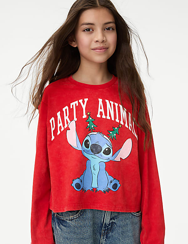 Pure Cotton Lilo & Stitch Party Animal Top (6-16 Yrs) - KR
